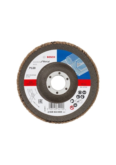 Bosch 125 mm 120 Kum X431 AlOX Flap Disk - 2608603659
