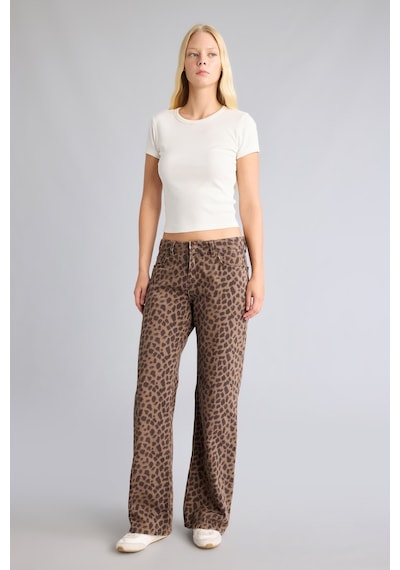 Defacto Straight Orta Bel Boru Paça Jean Pantolon I8220ax26wnbn605 Kahve-bn605