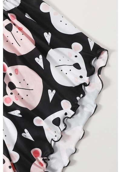 Merry See Uyuyan Ayıcık Basklı Ultrasoft Askılı Sortlu Pijama Takımı 001
