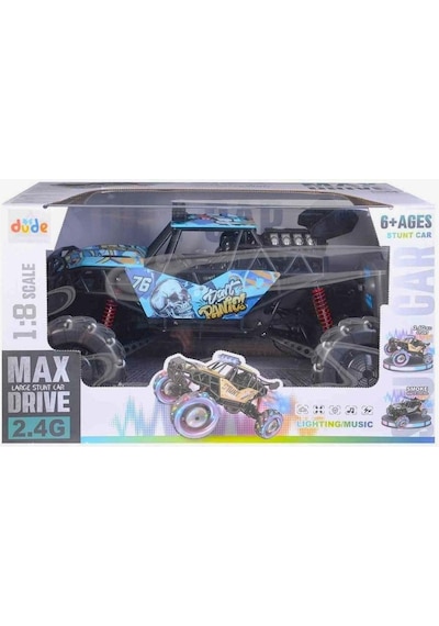Drift Ve Akrobasi Yapan Yan Gidebilen Led Işıklı Rc Arazi Aracı 1:8 Ölçek, Şarjlı Jeep Çok Renkli