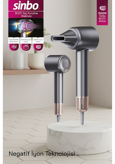 Shd-1740 Bldc Saç Kurutma Makinesi Gri 3 Hız, 4 Isı Ayarı, İyon Teknolojisi