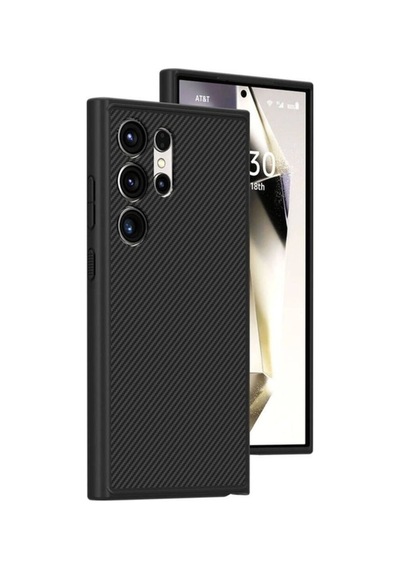 Galaxy S24 Ultra Kılıf M-safe Şarj Özellikli Karbon Fiber Görünümlü Zore T-karbon Kapak Siyah