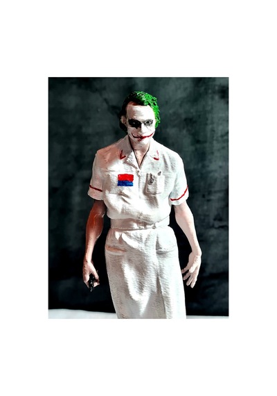 3d Hemşire Joker Figür / Heath Ledger Joker Nurse /batman Kara Şövalye Joker/20 Cm/fanart