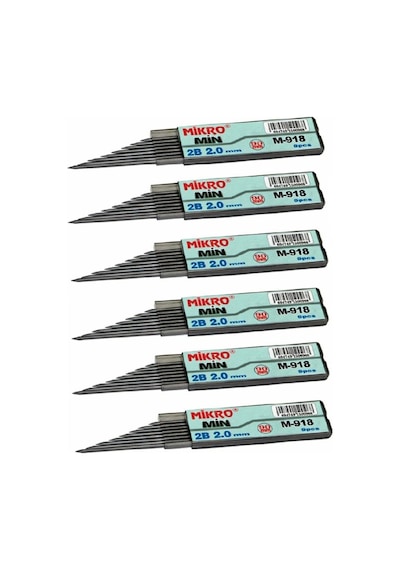 Kalem Ucu 2.0Mm 2B Mikro 2B Kalem Ucu 2Mm Siyah 6 Adet