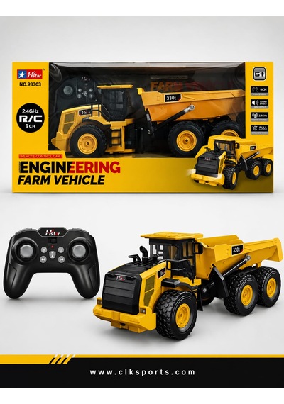 Ctoys Uzaktan Kumandalı Damperli Kamyon - Kutu Ölçüsü: 44.5 Cm , 2.4g , 1:16 Ölçekli , Şarjlı
