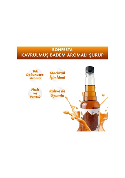 Bonfesta Kavrulmuş Badem Aromalı Kahve ve Kokteyl Şurubu 750 ML