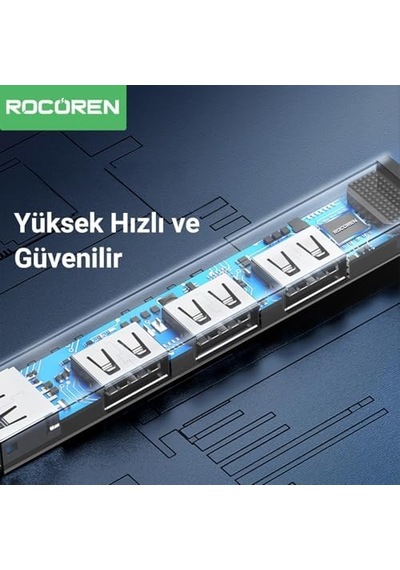 Usb-a 3.0 5gbps 4 Portlu Usb Çoklayıcı Hub Acı Kahverengi