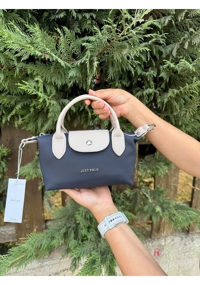 Just Polo Kadın Lacivert Taş Günlük Kullanıma Uygun Hafif & Pratik Mini El Ve Omuz Çantası Shopper Lacivert - Taş