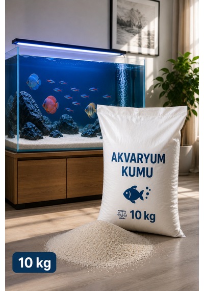 Doğal Akvaryum Kumu Açık Bej 10 Kg İnce Taneli Elenmiş Tozdan Arındırılmış Fırında Kurutulmuş