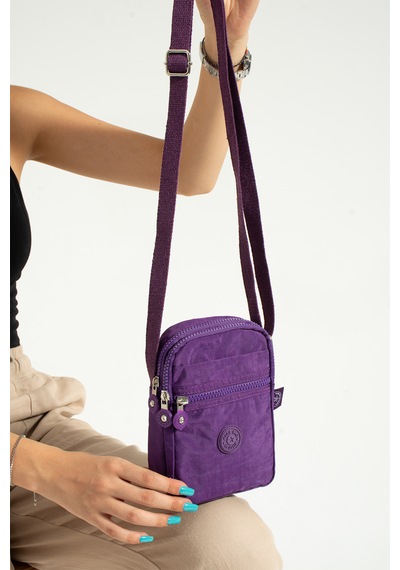 Nemo Bags Mor Unisex Telefonluk, Cüzdan, Kartlık, Çapraz Askılı Omuz Çantası, 18x13cm Mor