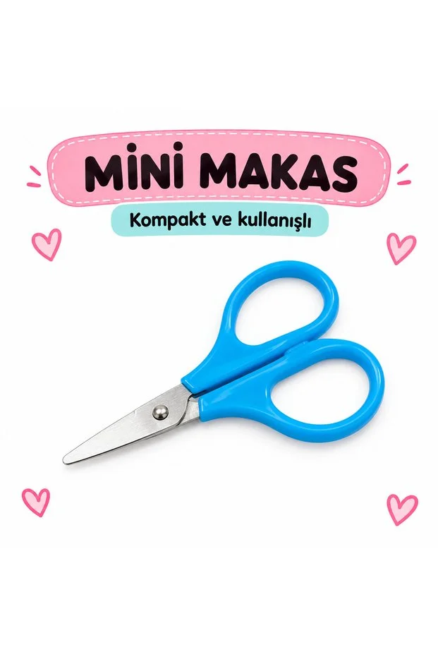 Kalp Kutulu Dikiş Seti Renkli İplik Makas Mezura İğne Ve İplik Geçirici