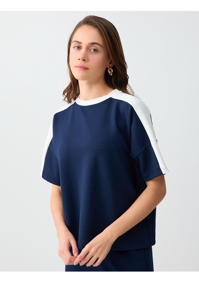 Jimmy Key Jimmy Key Lacivert Rahat Kesim Dirsek Kol Modal Örme Sweatshirt 6sw235708494