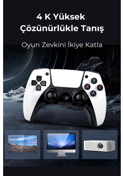 Taşınabilir Çift Kol 30.000 Atari Oyunlu 2.4g Kablosuz Oyun Konsolu 4k Game Stick Retro Konsol