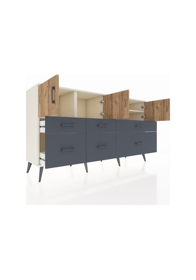 Hyperion Konsol 4 Raflı 6 Çekmeceli 4 Kapaklı 176x44x99 Aytaşı-ça Aytaşı-çam/antrasit Hyperion Konsol 4 Raflı 6 Çekmeceli 4 Kapaklı 176x44x99 Aytaşı-ça Aytaşı-çam/antrasit
