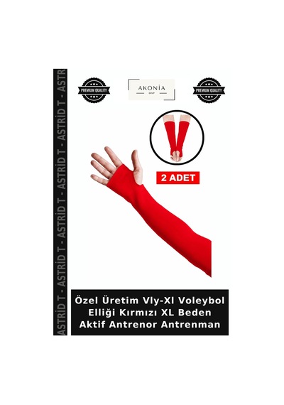Özel Üretim Vly-xl Voleybol Elliği Kırmızı Xl Beden Aktif Antrenor Antrenman