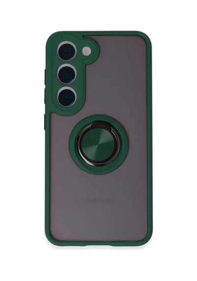 Newface - 11 - Samsung Galaxy S23 Kılıf Montreal Yüzüklü Silikon Kapak - Metemıx - - Yeşil