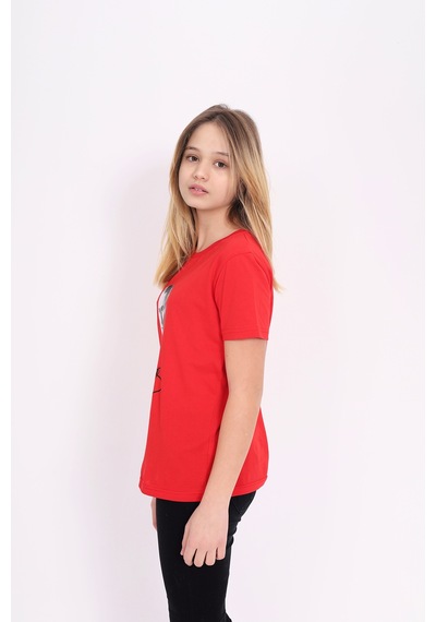 Toontoy Kids Toontoy Unisex Çocuk Atatürk Baskılı Tişört Kırmızı