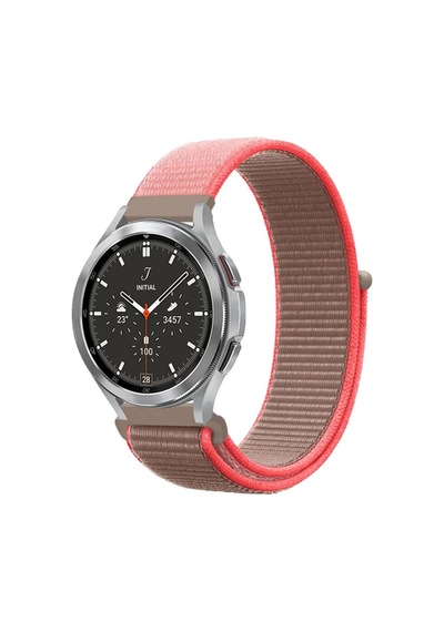 Watch 22mm Uyumlu Hasırlı Cırtcırtlı Kordon - Pembe