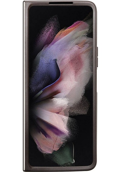 Galaxy Z Fold 5 Uyumlu Kılıf Guess Lisanslı Pu Deri Taşlı Üçgen Logo 4g Desenli Strass Siyah