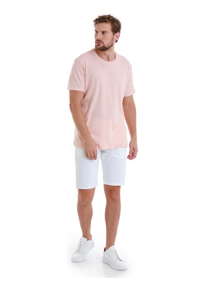 Hatemoğlu Pembe Regular Fit Düz Bisiklet Yaka Keten Tişört 35102024c012 009 Pembe