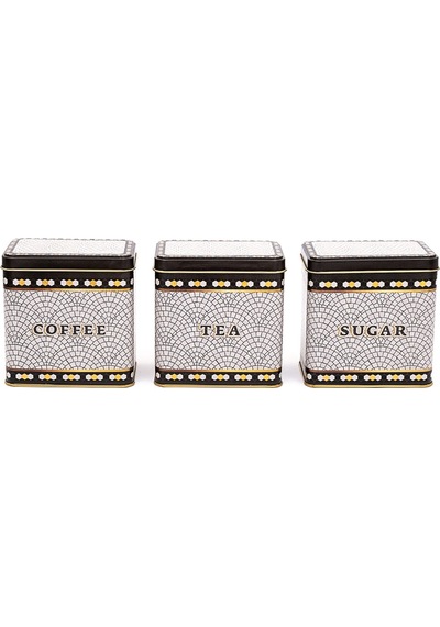 Mosaic Desenli Dikdörtgen Saklama Kabı 3 Lü Set, 8 X 12 Cm Çok Renkli