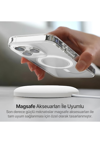 Samsung Galaxy Uyumlu A57 Kılıf Magsafe Özellikli Şeffaf Silikon Kapak