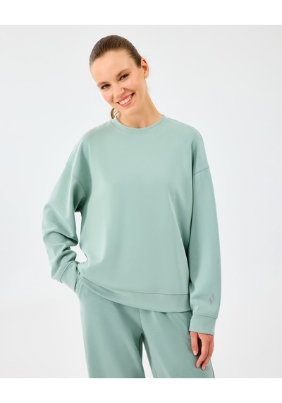 Skechers W Lounge Loose Crew Neck Sweatshirt Kadın Lightgreen Sweatshirt S2510052-3869 Açık Yeşil