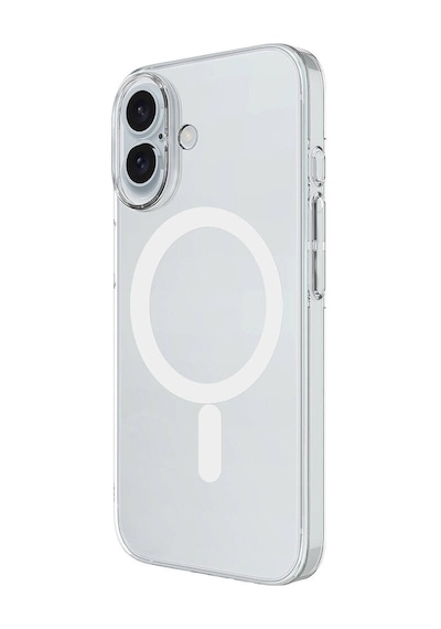 Mobilteam Apple Uyumlu iPhone 16 Plus Kılıf Magsafe Şarj Özellikli Şeffaf Tek Kamera Çerçevel Şeffaf