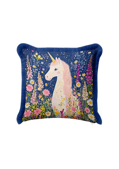 Unicorn Çiçek Bahçesi Masalsı Saçaklı Yastık Kılıfı - Floral Boho Lacivert Püsküllü Kırlent Kılıfı Kadim Atlas Mira Unicorn Çiçek Bahçesi Masalsı Saçaklı Yastık Kılıfı - Floral Boho Lacivert Püsküllü Kırlent Kılıfı Kadim Atlas Mira