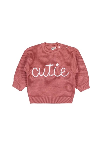 Civil Baby Cutie İşlemeli 6-18 Ay Kazak Kiremit