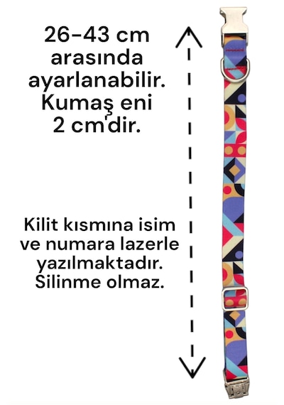 Caramelos İsimli Köpek Tasması, Köpek Künyesi, Köpek İsimlik 260 Çok Renkli