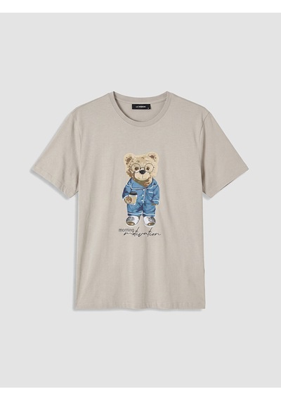 Lc Waikiki Lc Waıkıkı Bej Regular Fit Teddy Baskılı Erkek Pijama Takım