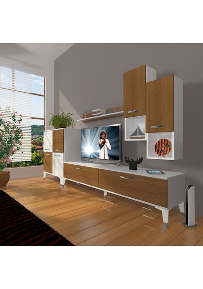 Decoraktiv Eko 6da Slm Std Silver Tv Ünitesi Tv Sehpası Beyaz - Ceviz