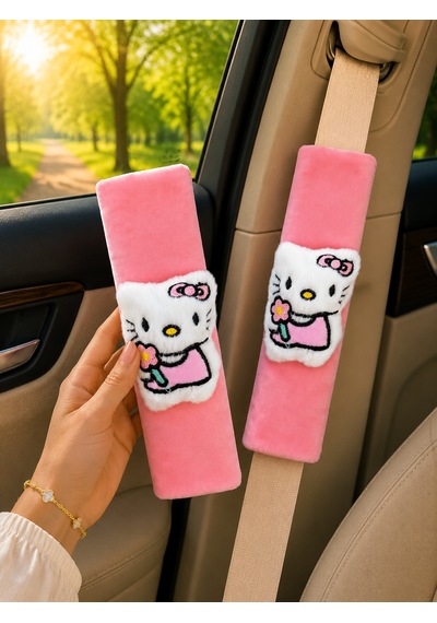 Pofuduk Pembe Emniyet Kemeri Aksesuarı - Emniyet Kemeri Kılıfı - Araç Emniyet Kemeri Omuz Koruyucu 1 Adet