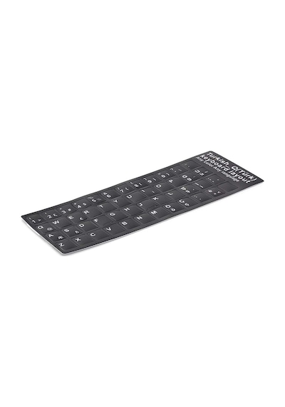 2 Adet Klavye Sticker, Türkçe Q Klavye Etiketi Laptop Pc Sticker Siyah Pvc