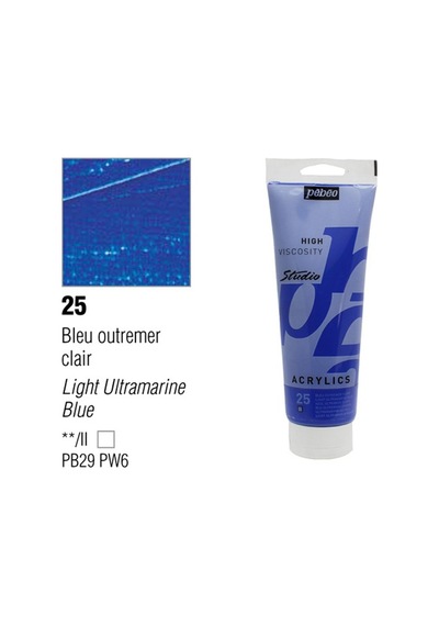 Pebeo Studio Akrilik Boya 25 Light Ultramarine Blue 100Ml