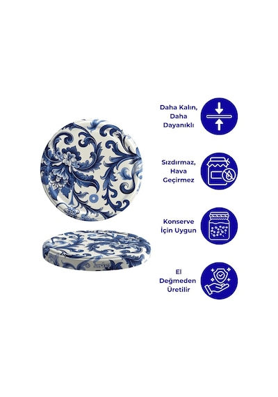 Sarkap Kavanoz Kapağı, 82mm, Hava Geçirmez, Sızdırmaz, Konserve İçin Uygun, 10'lu Paket Sarmaşık Beyaz - Çok Renkli Sarkap Kavanoz Kapağı, 82mm, Hava Geçirmez, Sızdırmaz, Konserve İçin Uygun, 10'lu Paket Sarmaşık Beyaz - Çok Renkli