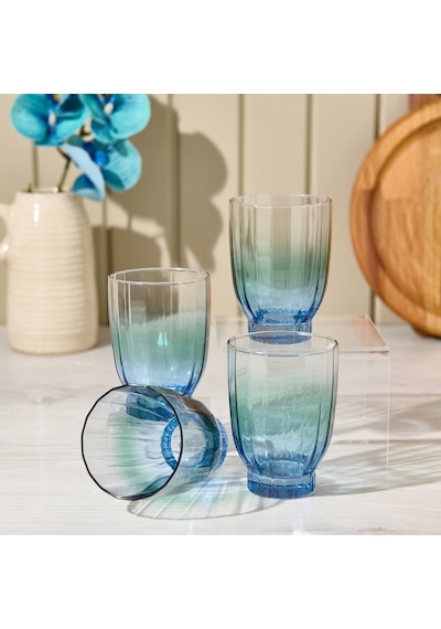 Raklee Elite 4'lü Meşrubat Bardağı - Mavi - 320 Ml Renkli
