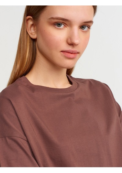 Dilvin 3683 Basic T-shirt-k.kahve