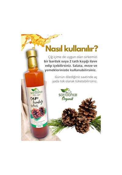 Çam Kozalağı Sirkesi 500 Ml 2'li Paket - Organik Doğal Fermantasyon