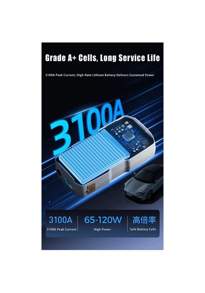 Rt-602 18000 Mah 3100a 150w Çok Fonksiyonlu Taşınabilir Araç Akü Takviye Cihazı Jump Starter Ve Dijital Hava Kom