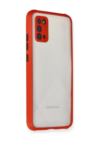 Newface Samsung Galaxy A02s Kılıf Miami Şeffaf Silikon - Kırmızı