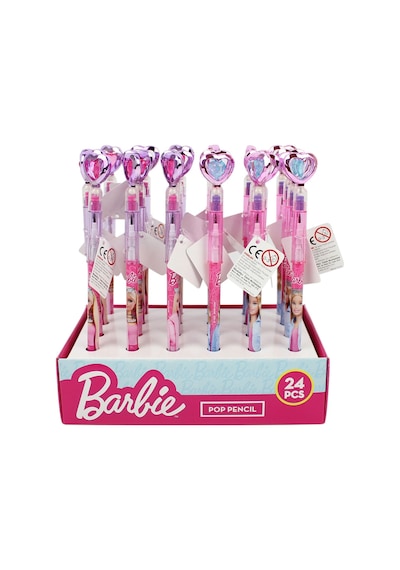 Barbie Geçmeli Kalem B-1032 Taşlı Kalp 24/576 Pembe