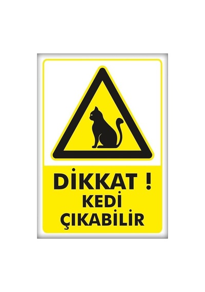 Dikkat Kedi Çıkabilir Uyarı Yönlendirme Levhası 25 35 Cm Dikkat Kedi Çıkabilir Uyarı Yönlendirme Levhası 25 35 Cm