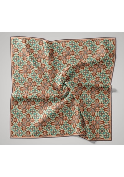 Silk Home Soft Eşarp 73093-19 Gök Mavi, Kırmızı, Ekru, Koyu Gri