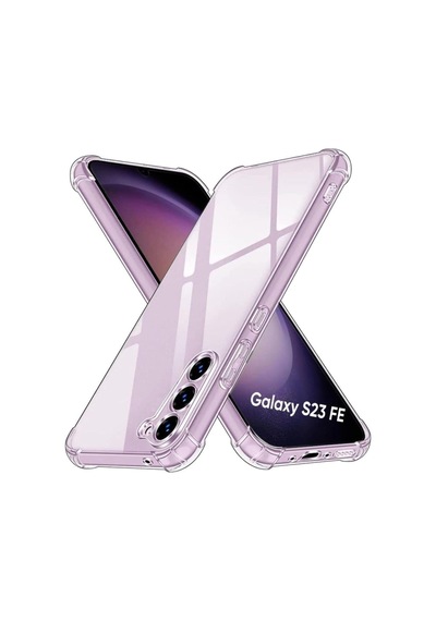 Galaxy S23 Fe Kapak Kamera Korumalı Airbag Antishock Köşe Korumalı Şeffaf Silikon Kılıf 50 x 22