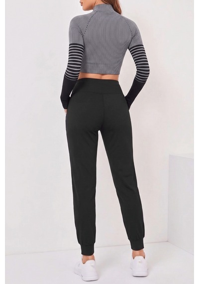 Genius Store Kadın Jogger Eşofman Esnek Yüksek Bel Jogger Eşofman Altı Kadın-jgrtyt Siyah