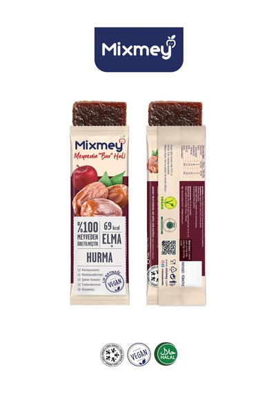 Hurma Meyve Barı 18 Adet Atıştırmalıklar Vegan, Glutensiz, Koruyucusuz 20gr X 18 Adet