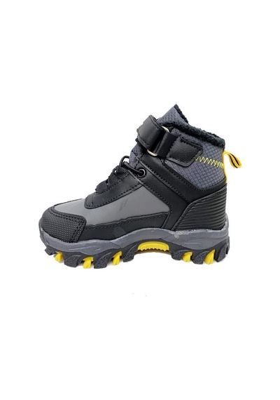Callion 06p Deri Çocuk Sneakers Bot Füme Siyah Sarı Füme