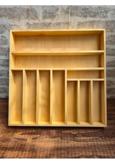 45x45 Cm Ahşap Kaşıklık El İşçiliği Masif Ahşap Organizer